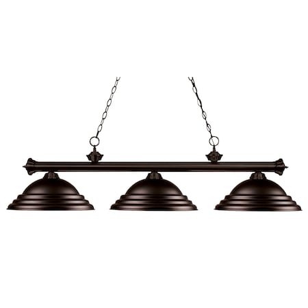 Z-Lite Riviera 3 Light Billiard Light, Bronze & Bronze 200-3BRZ-SBRZ